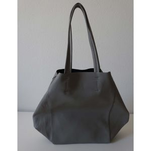 Zara grey faux leather tote w/ wallet